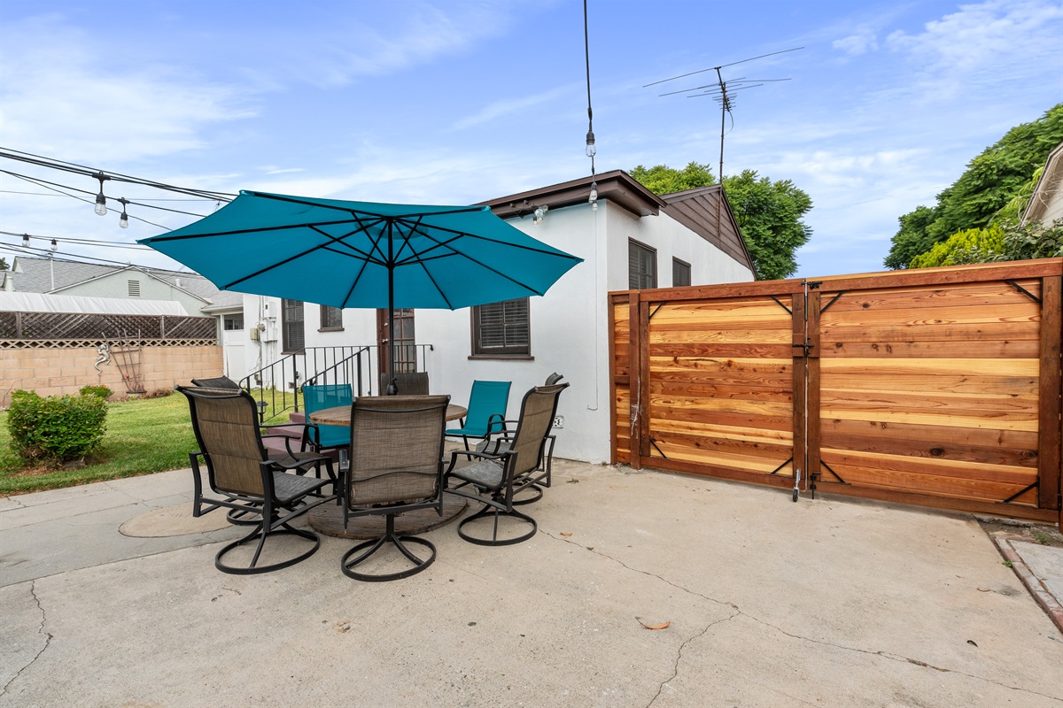 Patio between house and studio