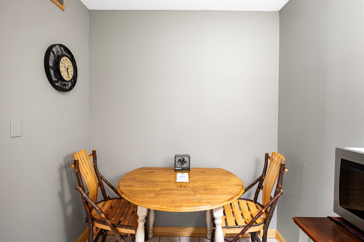 Dining area for meals or game nights