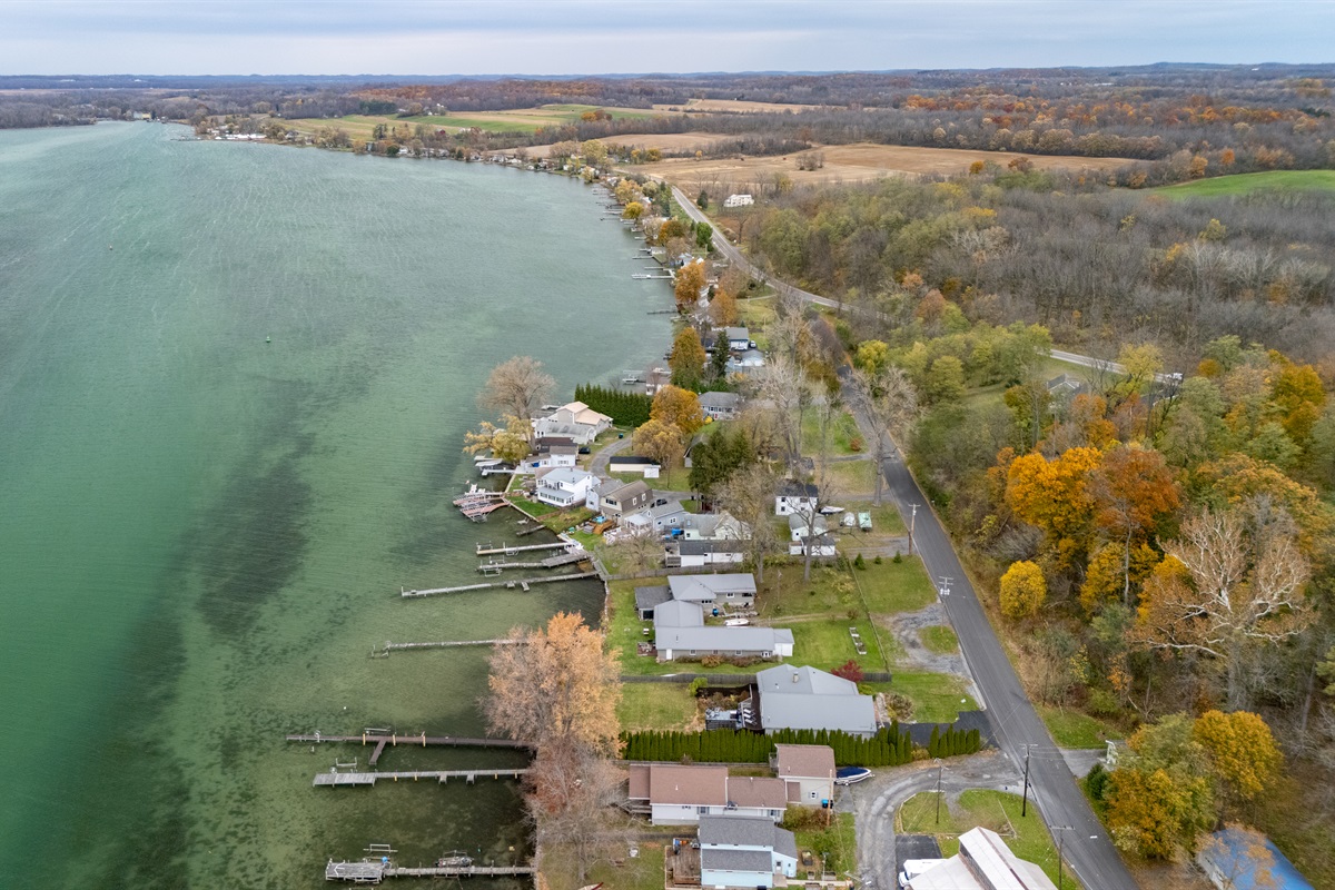 Arial view of the home and  surrounding area