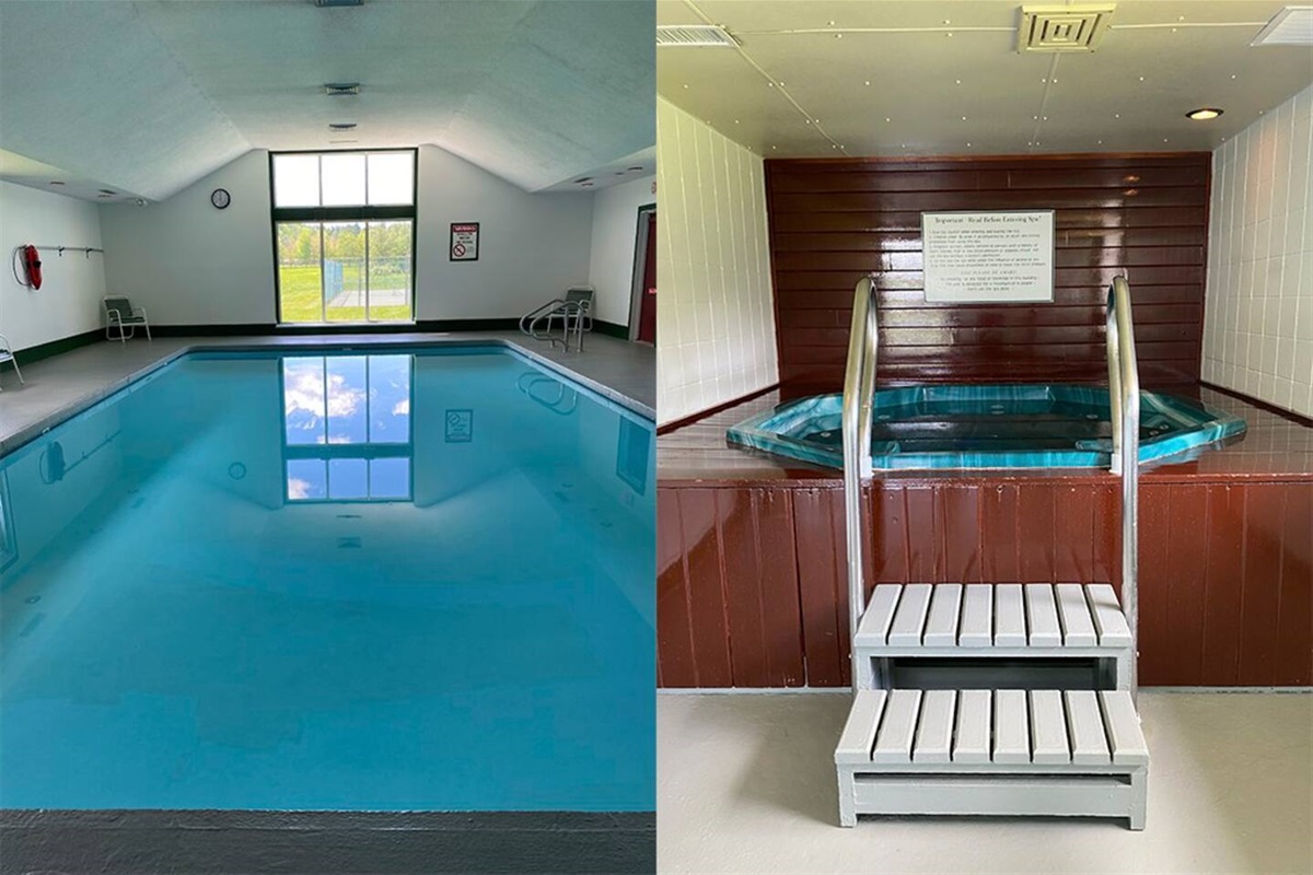 Indoor heated pool, hot tub and sauna (not shown).