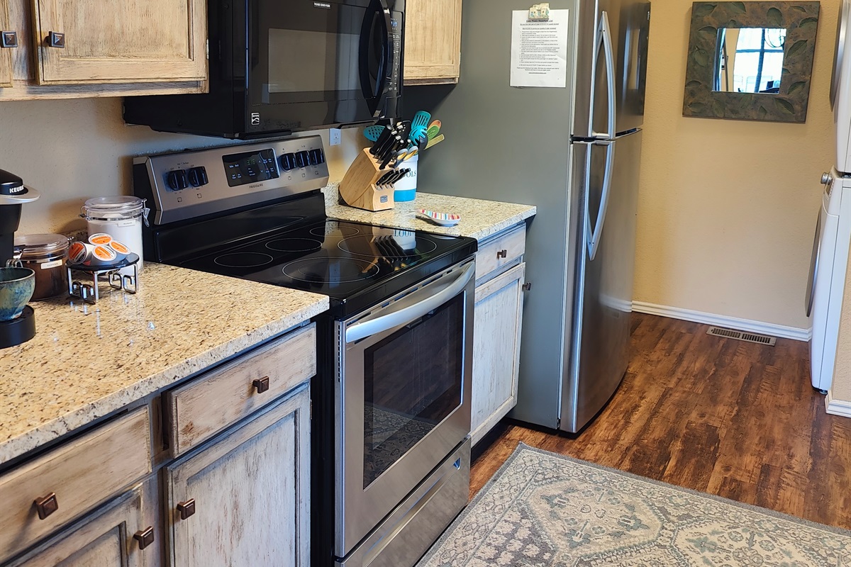 Granite in kitchen with new appliances