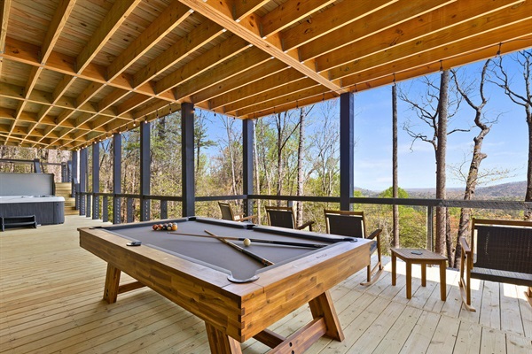 Sink shots in style with a side game of 'name that mountain peak' from the window.