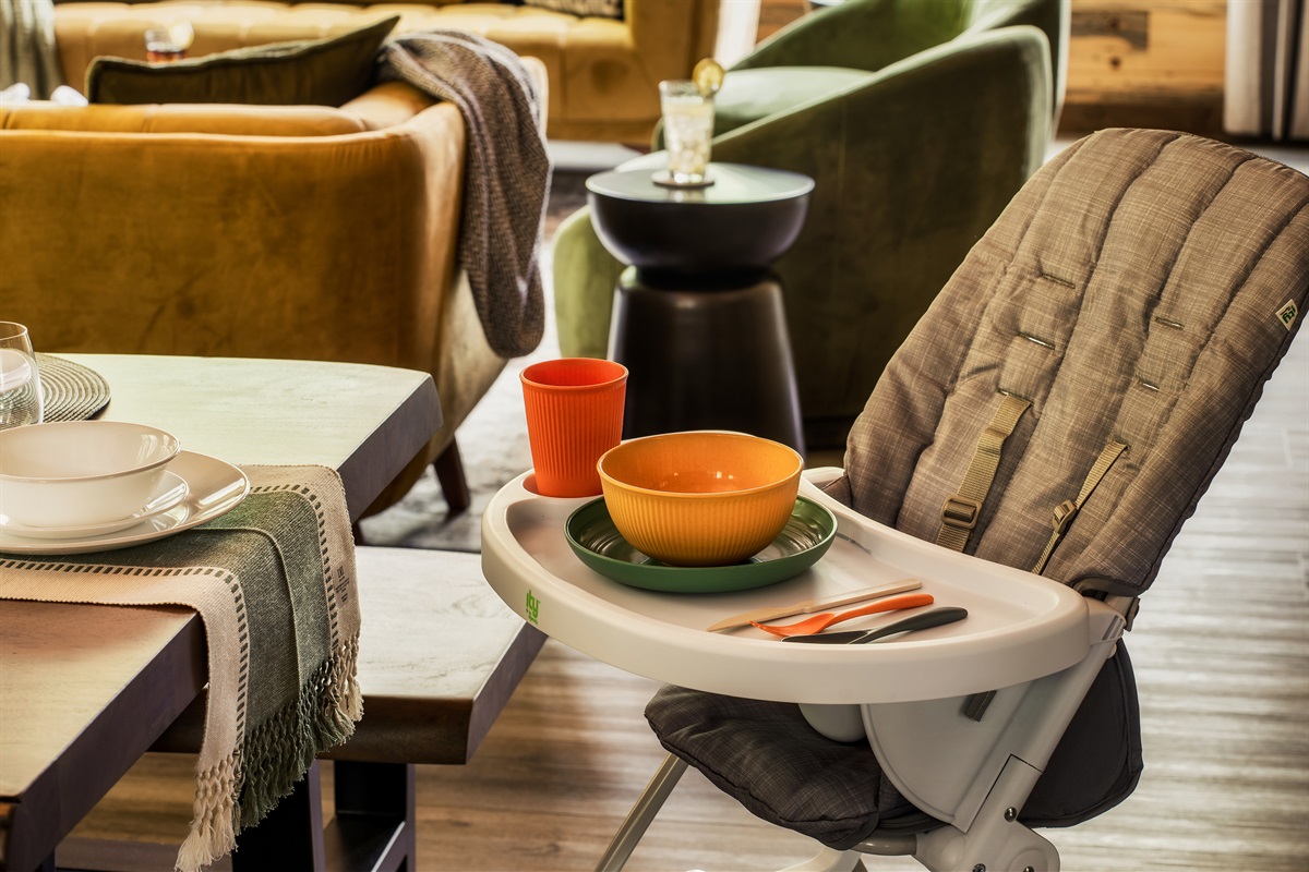 Kids friendly with high chair and kids utensils