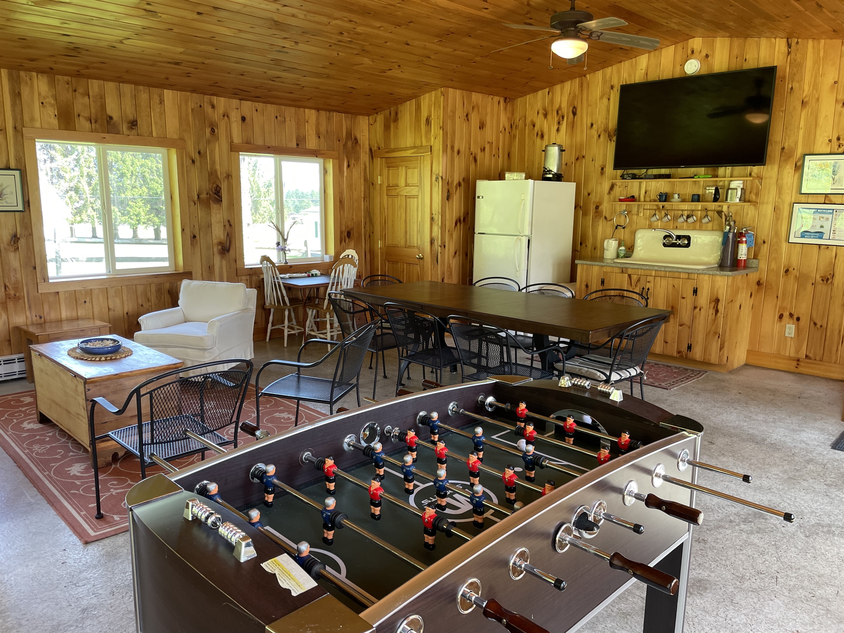 Great room off kitchen with Foosball