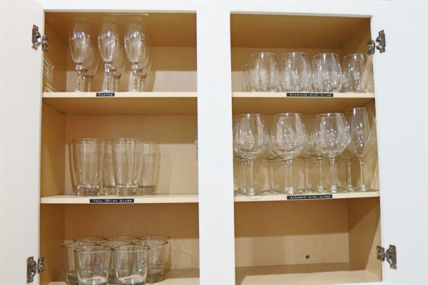 A large variety of glassware