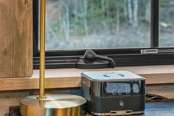 Every bedroom has alarm clocks and sound machines. Little touches that make the house your home.