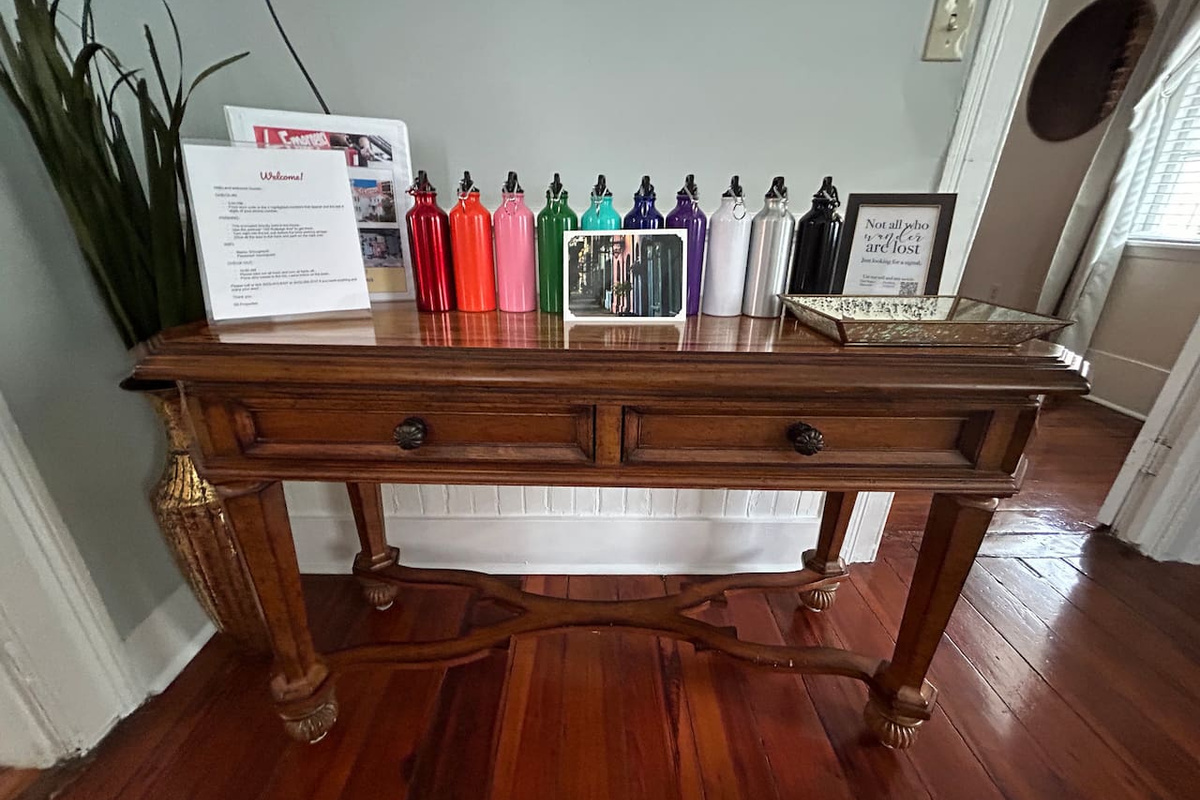 Welcome table located in living room
