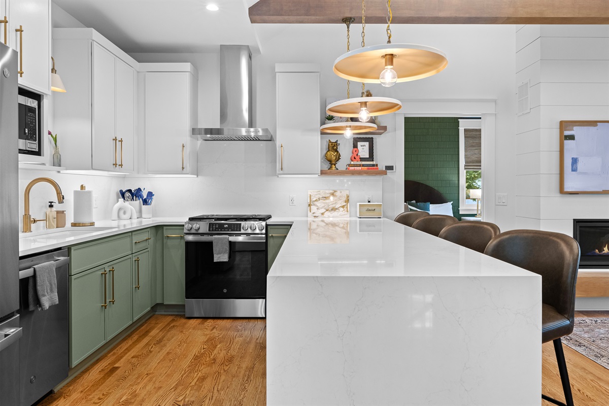Spacious island for cooking or gathering.