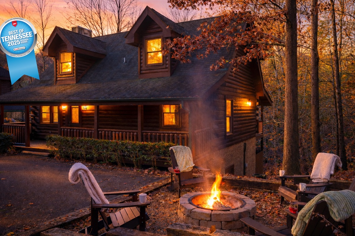 Spacious, cozy and peacefully tucked away less than 1 mile from the Pigeon Forge Parkway for a private yet convenient stay in the Smokies.