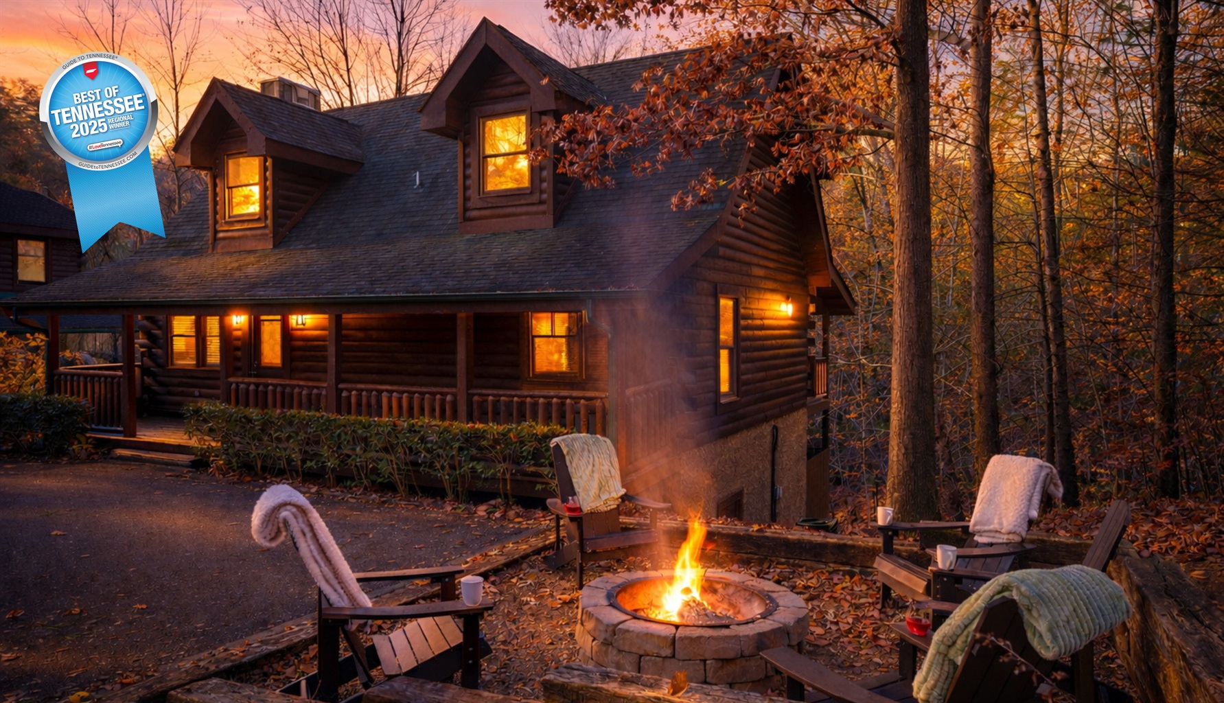 Spacious, cozy and peacefully tucked away less than 1 mile from the Pigeon Forge Parkway for a private yet convenient stay in the Smokies.