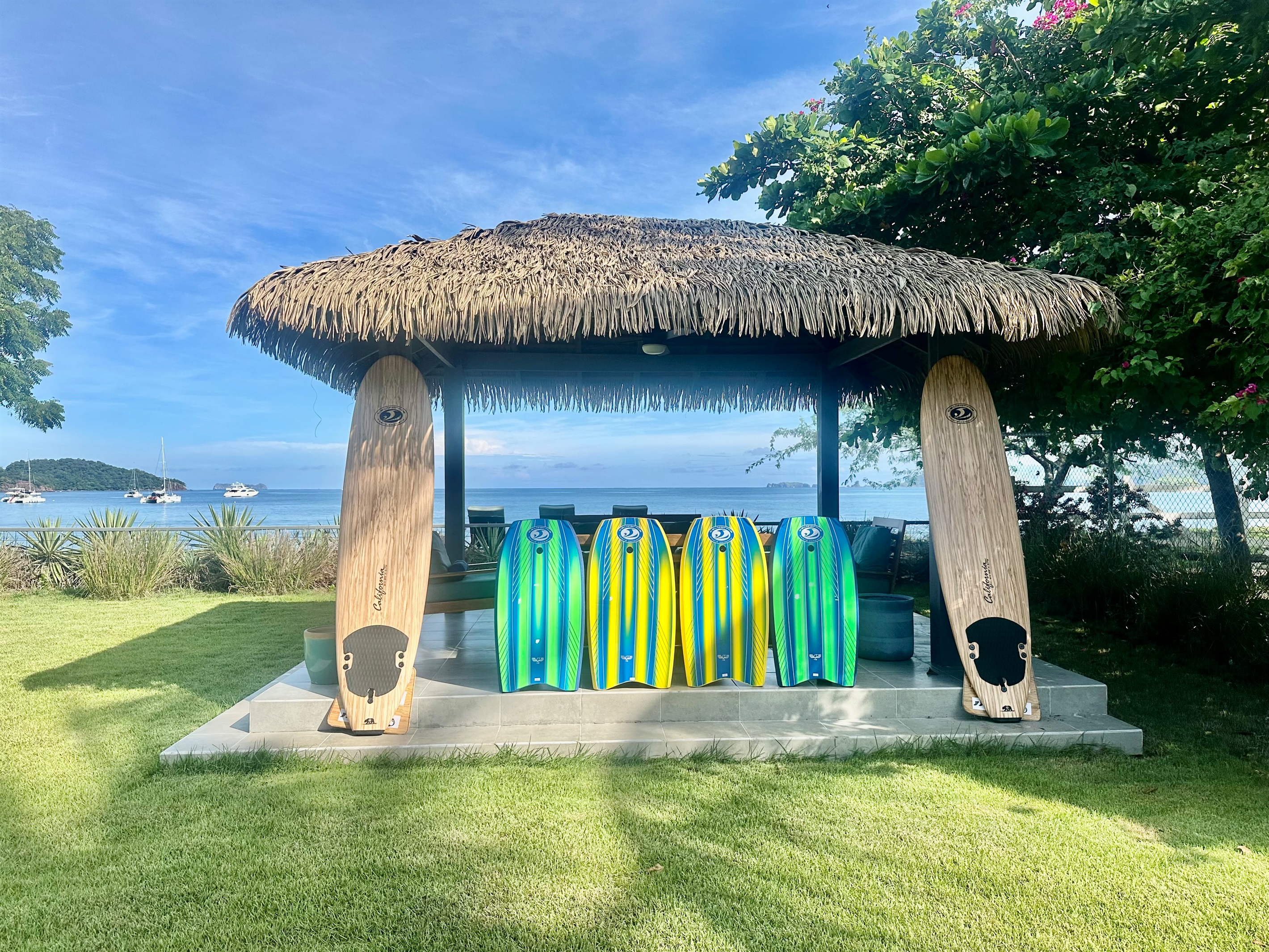 Surfboards and Boogie boards provided