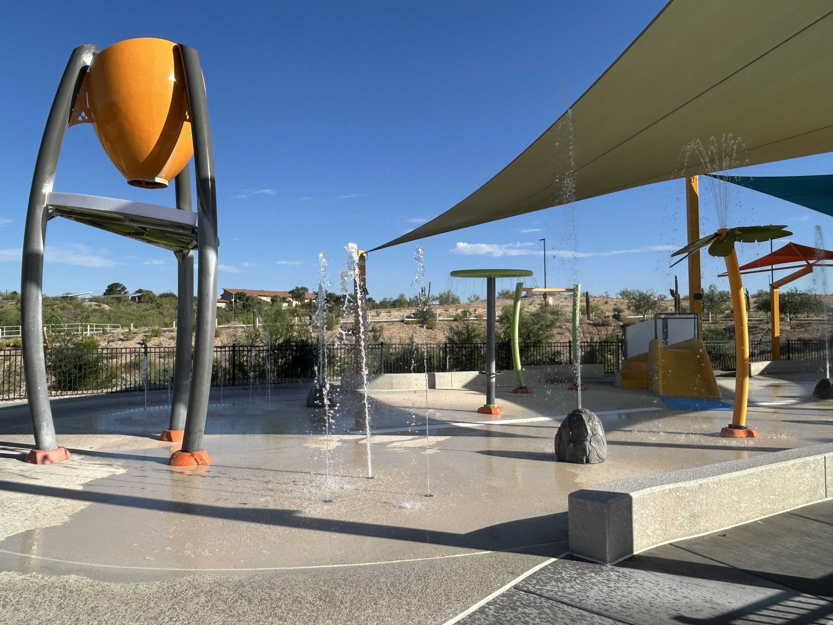 Splash pad at Naranja Park. Free fun for your kids.