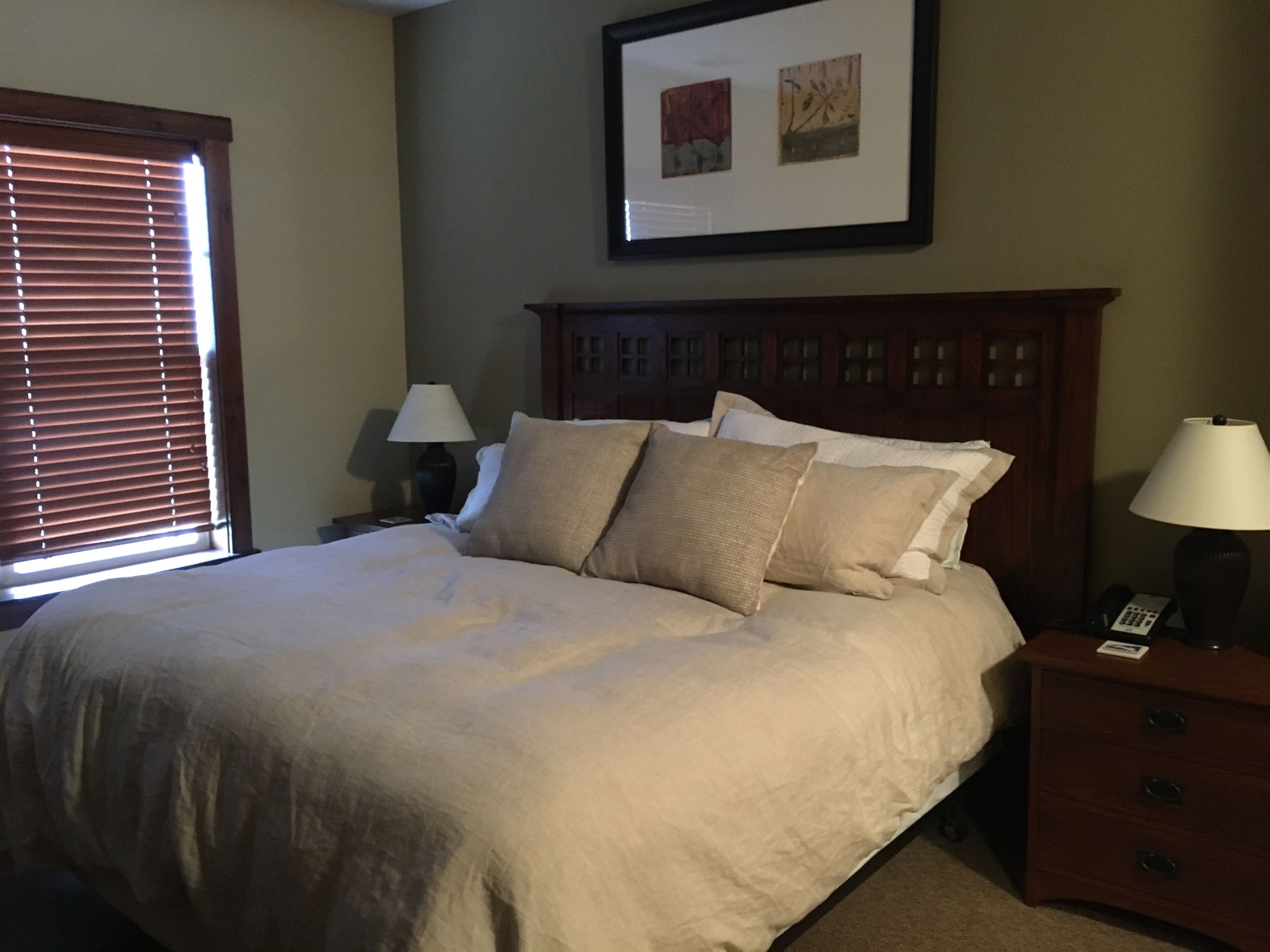 King bed in the master, pillow top and down comforter with duvet
