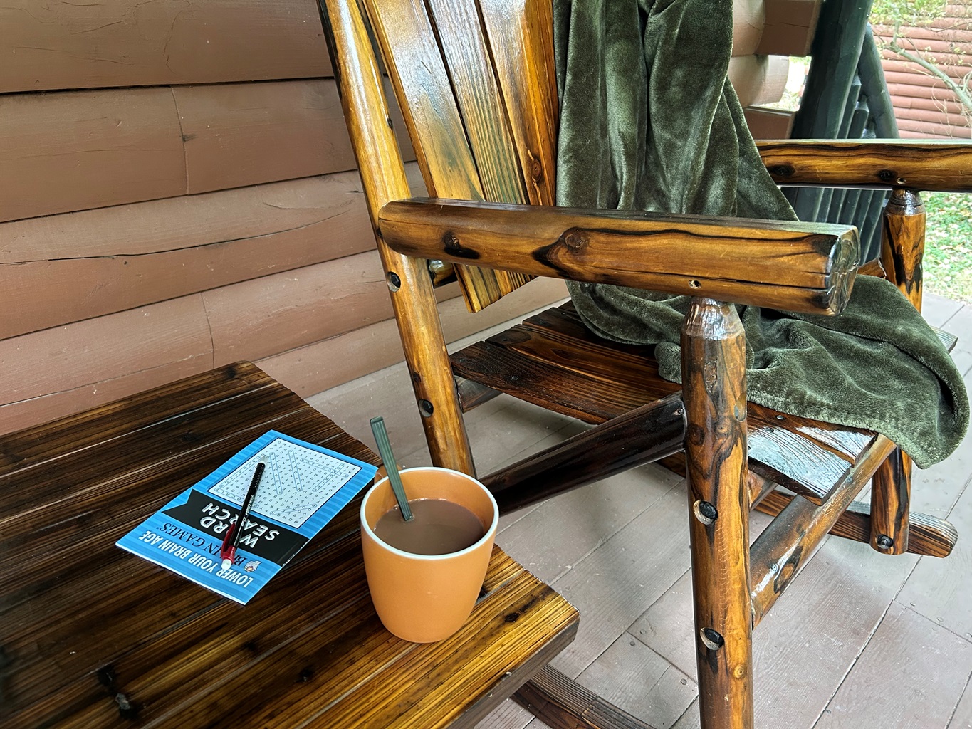 Grab one of our puzzle books and your favorite warm beverage to take to the rocking chair on the front porch. From there you will soon see deer.