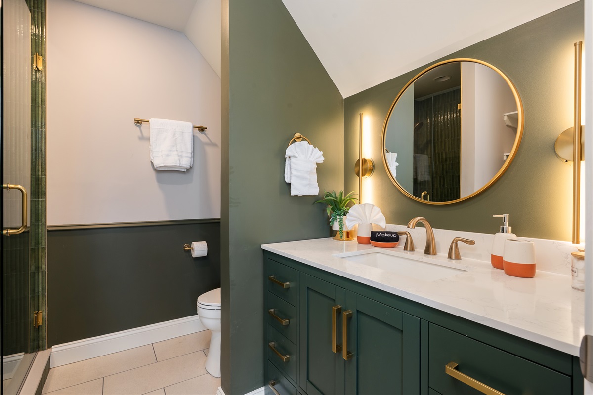 Modern bathroom with double vanity and clean finishes - designed for both style and functionality