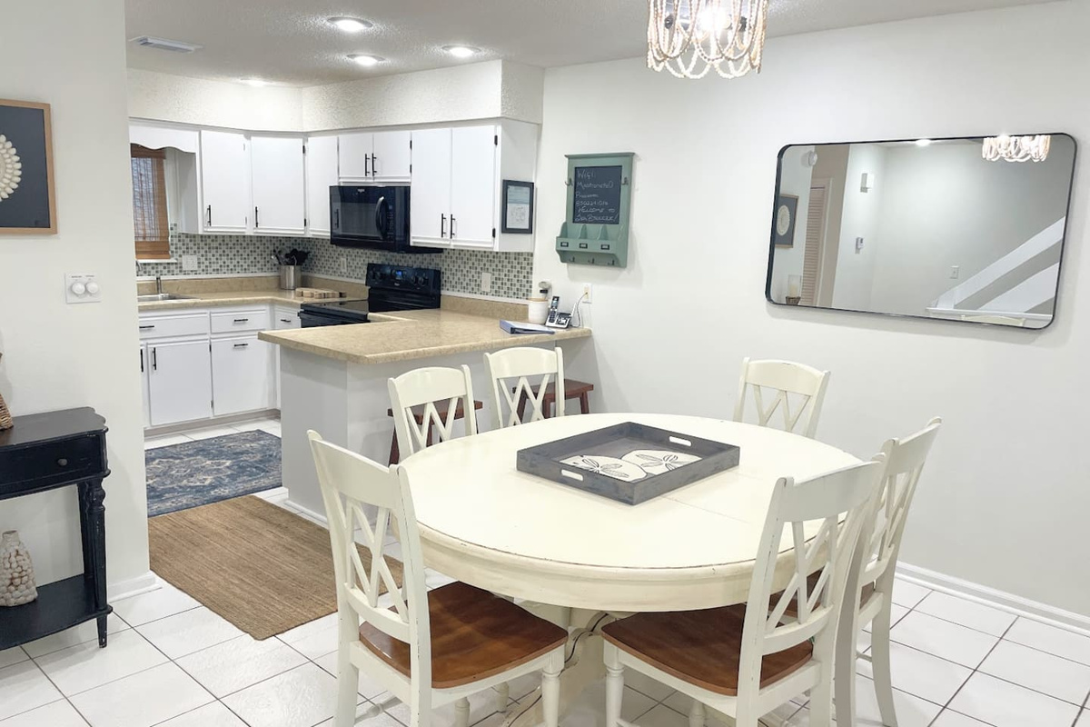 Gather all six guests around the dining table &mdash; everyone gets a chair and no one has to sit sideways.