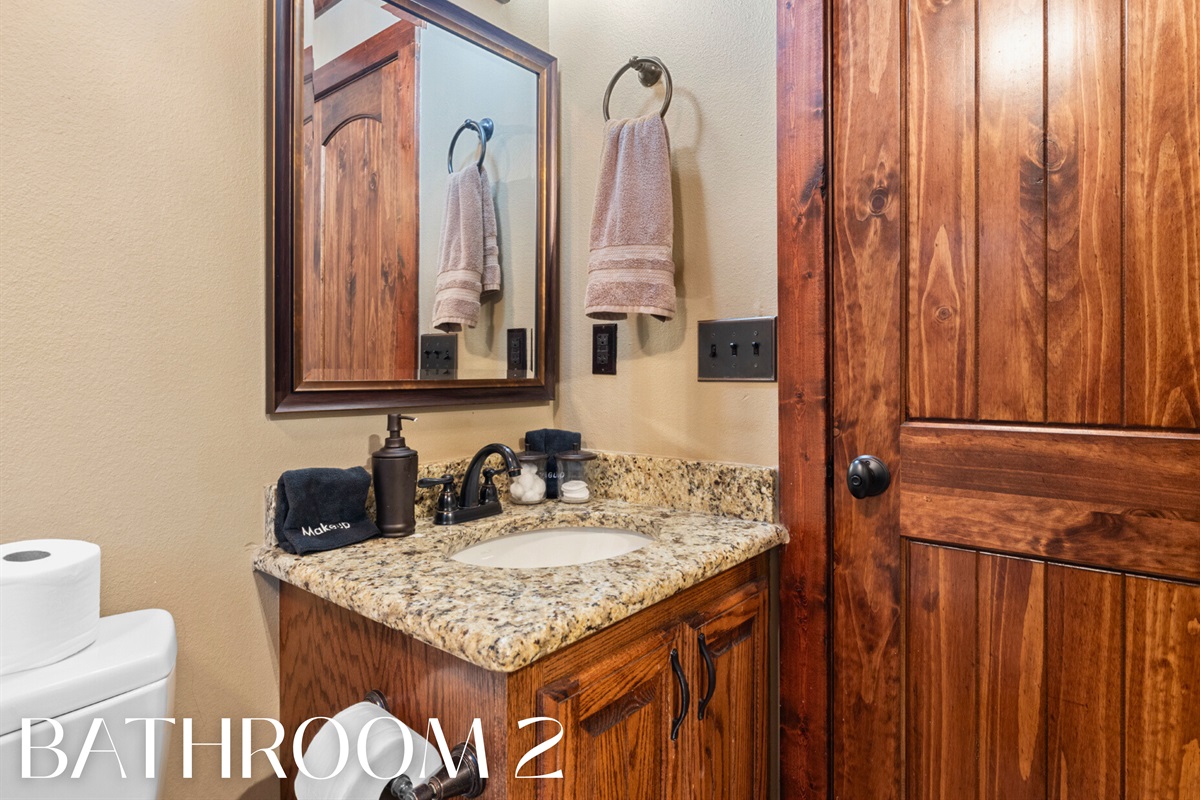 Bathroom 2 with rustic charm and modern touches.