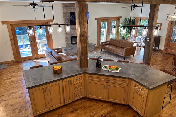 Huge kitchen island for prep work or meals! Seating for 8