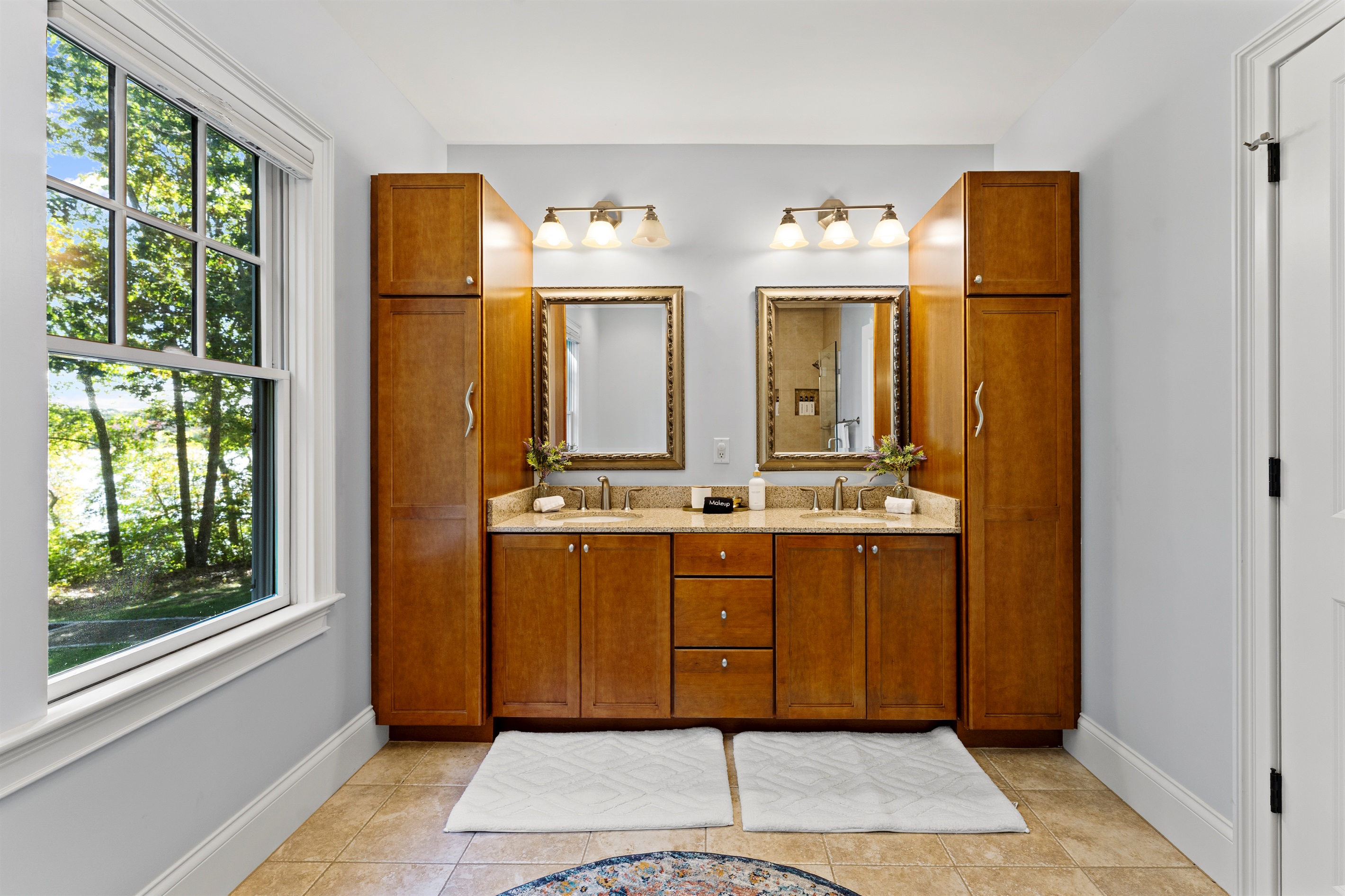 Spacious bathroom with a walk-in shower
