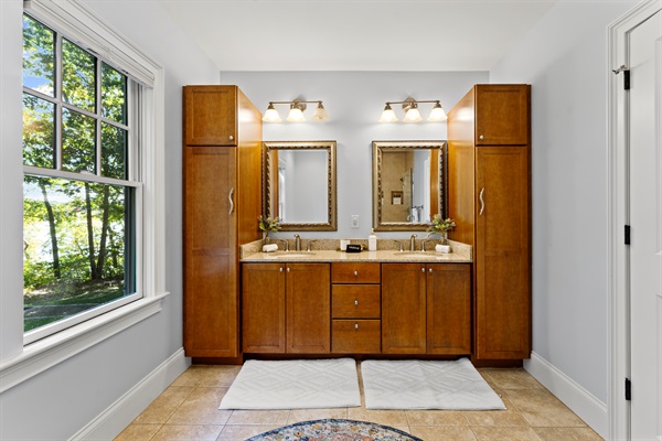 Spacious bathroom with a walk-in shower