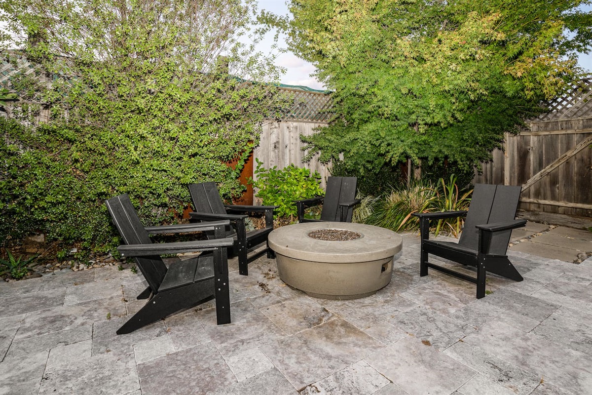 Fire pit with seating for 4.