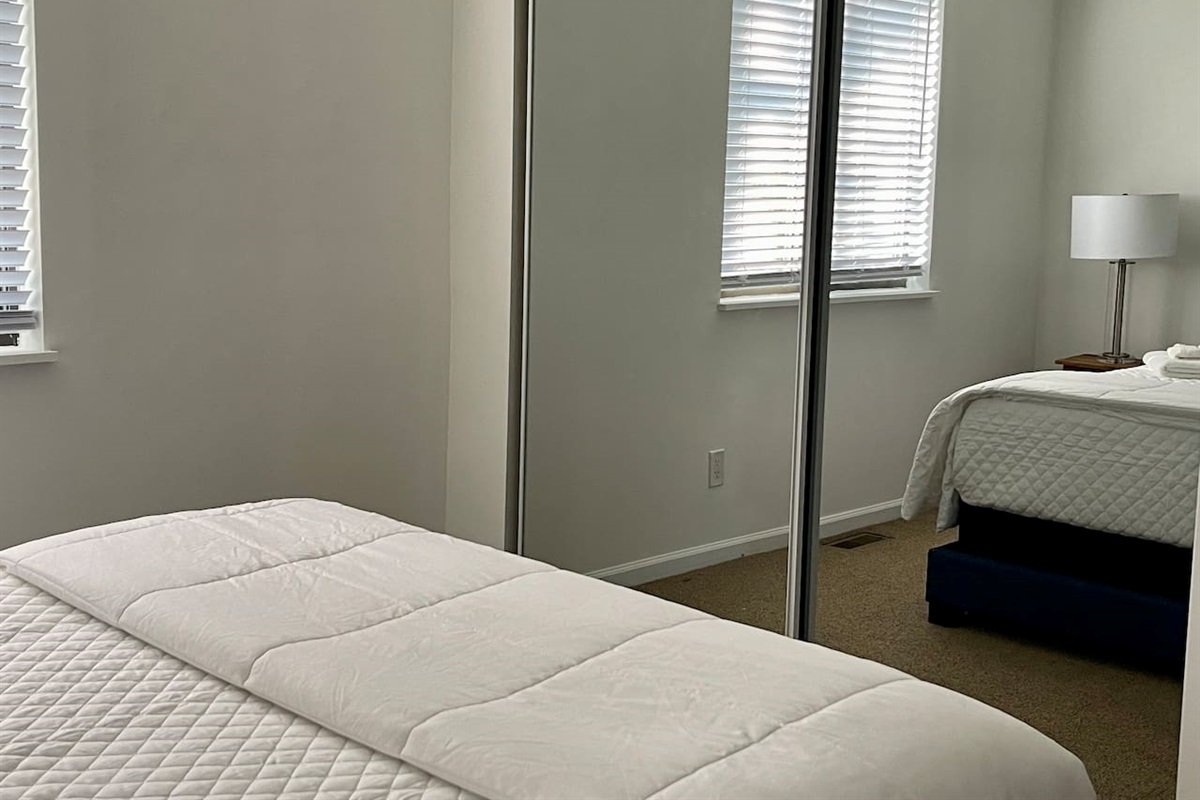 Full size mirrors in bedroom