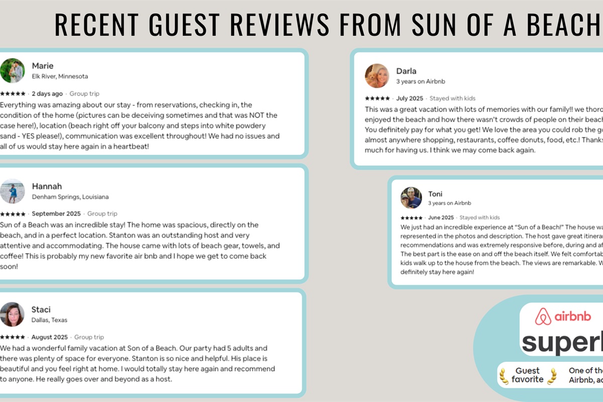 Recent reviews from happy guests show that you are in good hands!