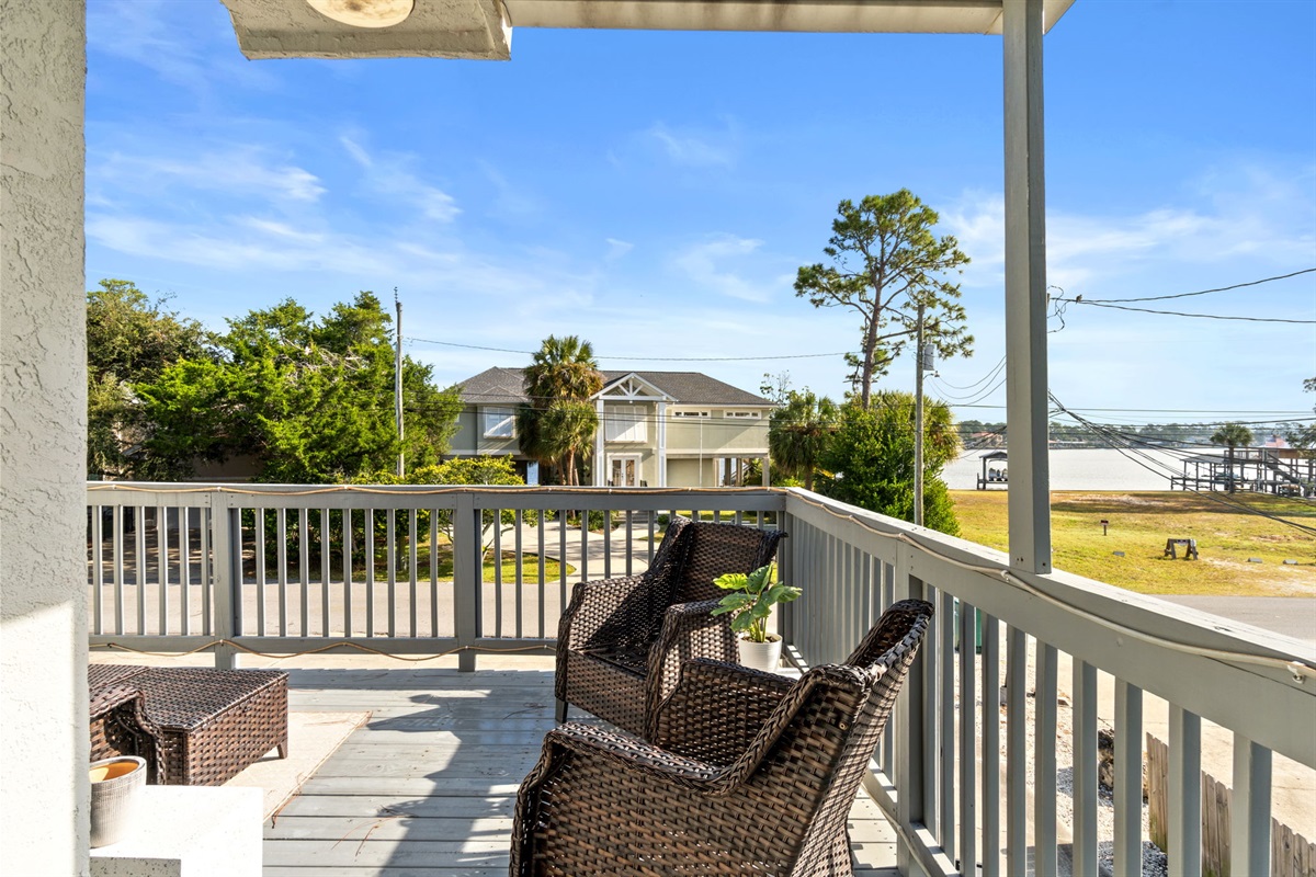 Front Balcony with Lagoon Views