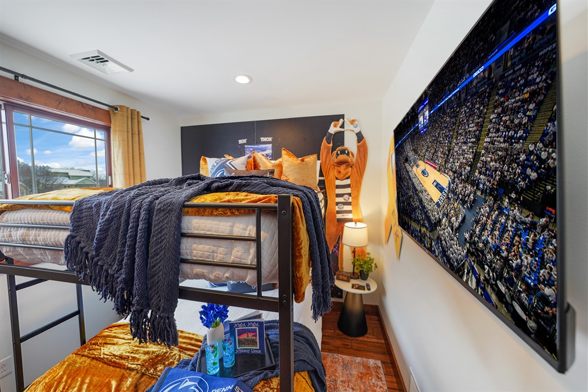 Fun, spacious bunk room perfect for kids, teens, or extra guests — a favorite for families.