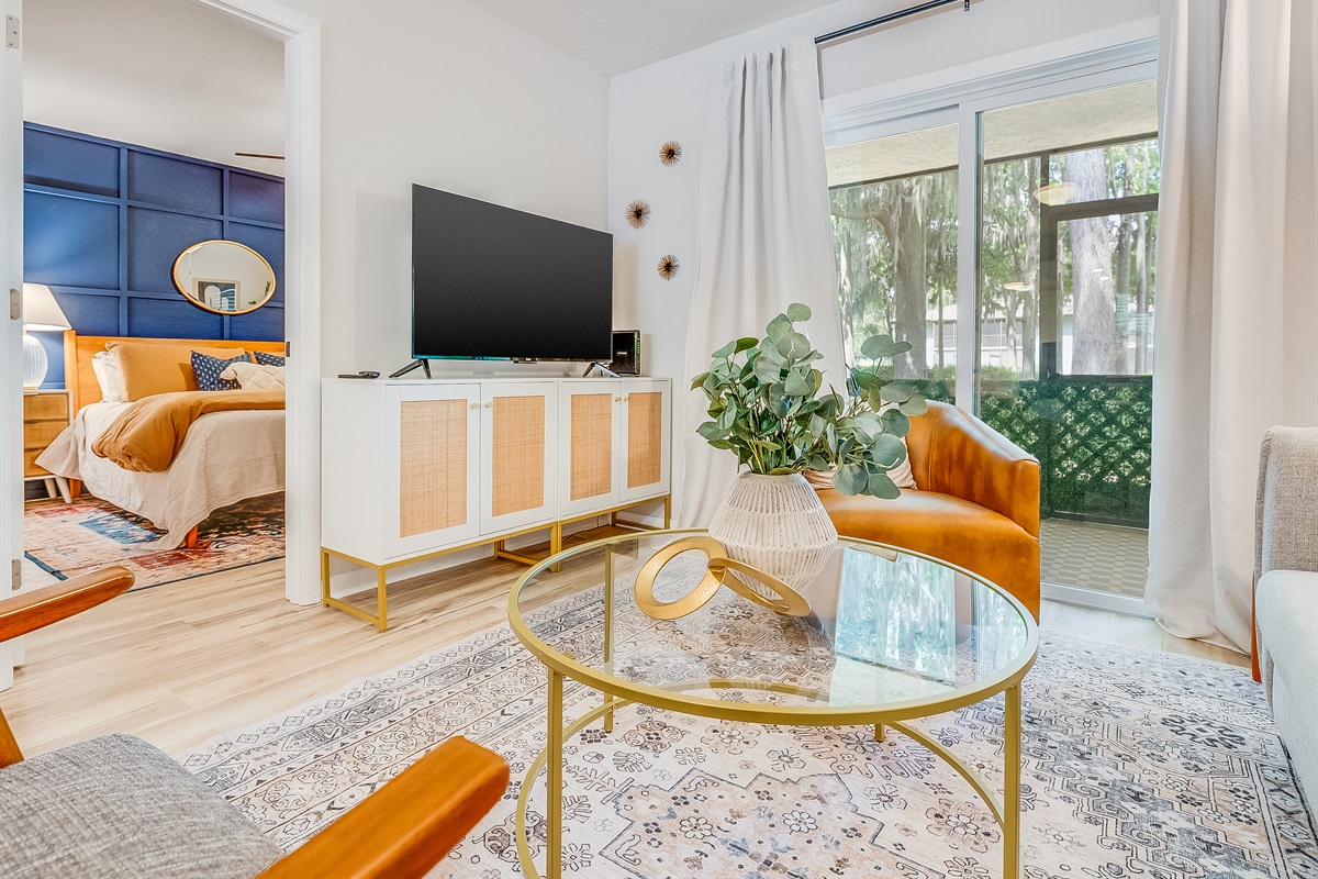 Stream your favorites on the smart TV and unwind in style.