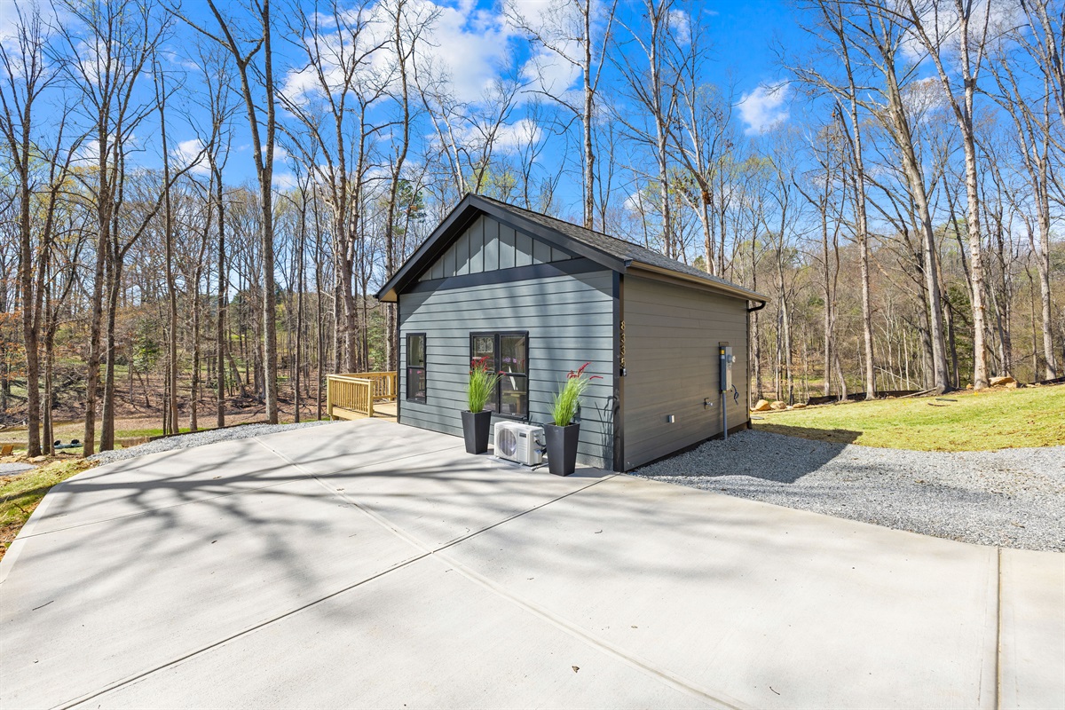Plenty of parking for a couple of vehicles and additional private boat trailer parking at the street.