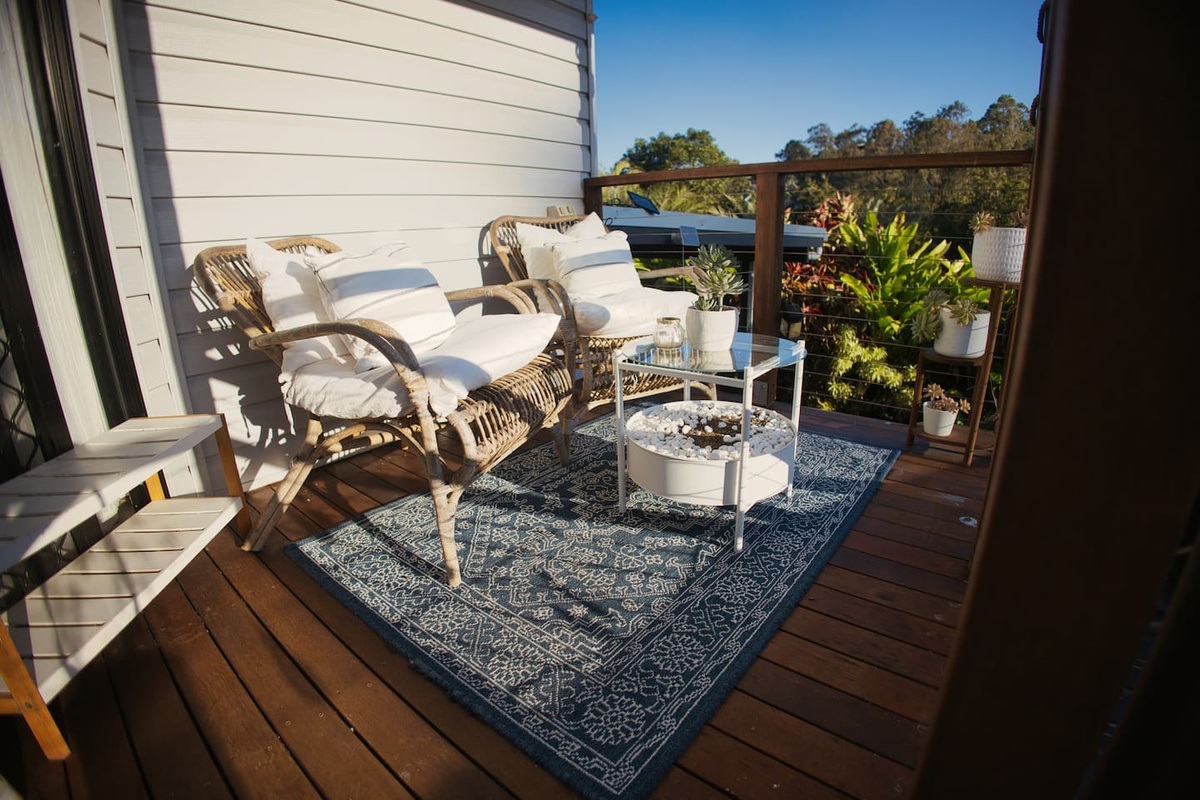 upstairs outdoor setting. 