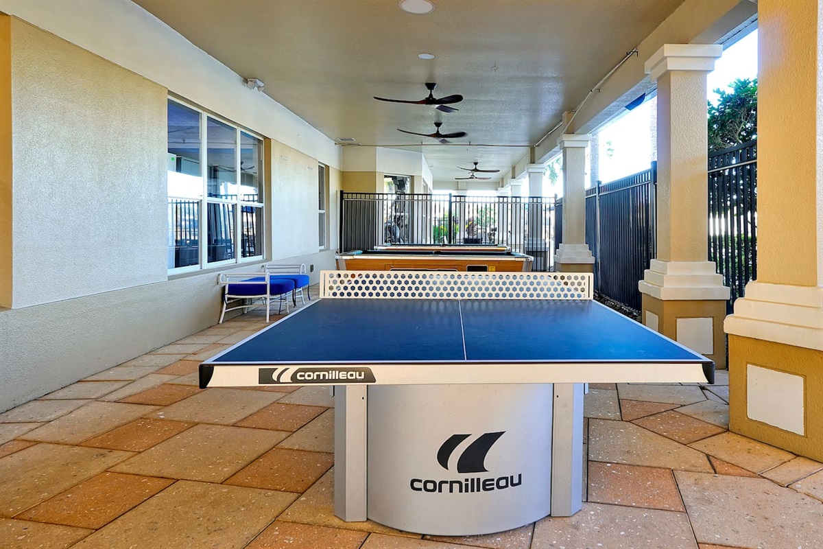 Club house ping pong table.
