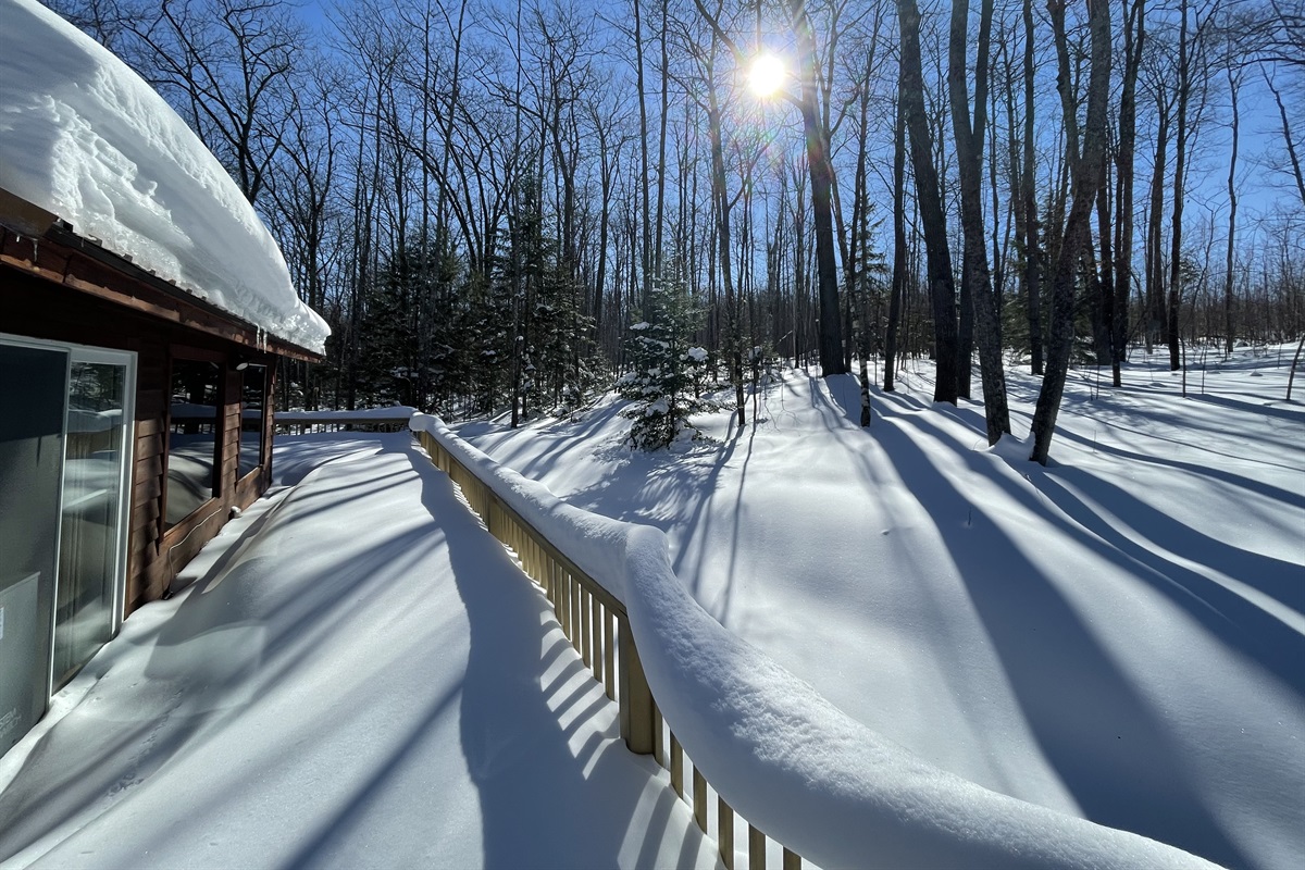 Lake effect snow in winter season always fresh snowfall through the winter season making the wooded views magical 