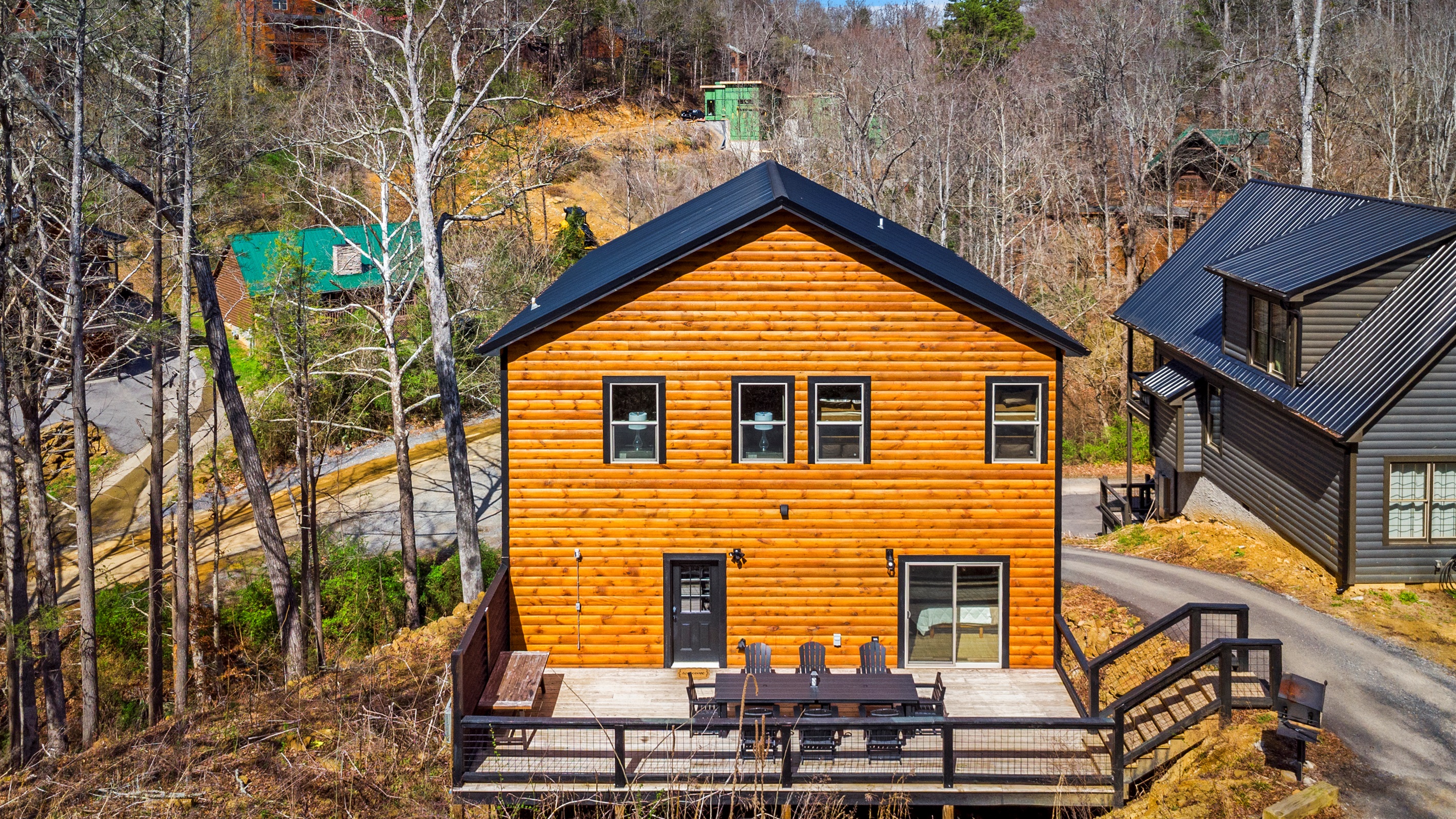A wide, welcoming porch with plenty of space for a stress-free check-in.