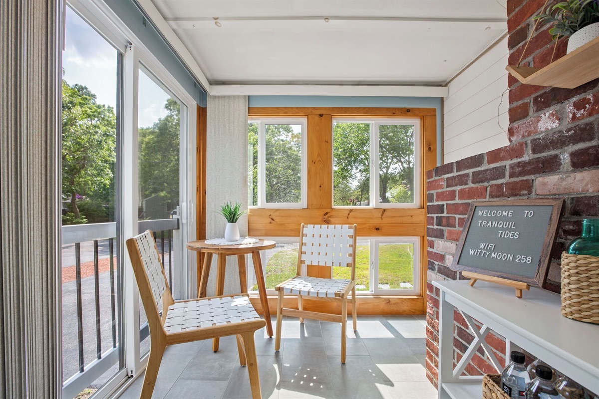 Take in the sun in this relaxing sunroom!