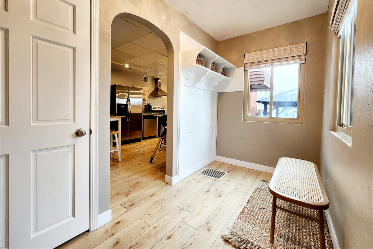 Mud room at the back door