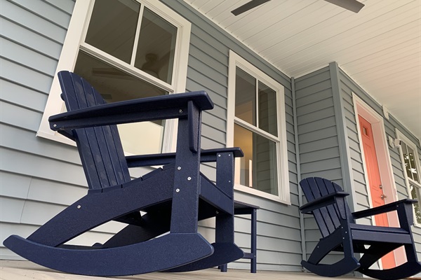 Rocking chairs on the front porch! Great for coffee