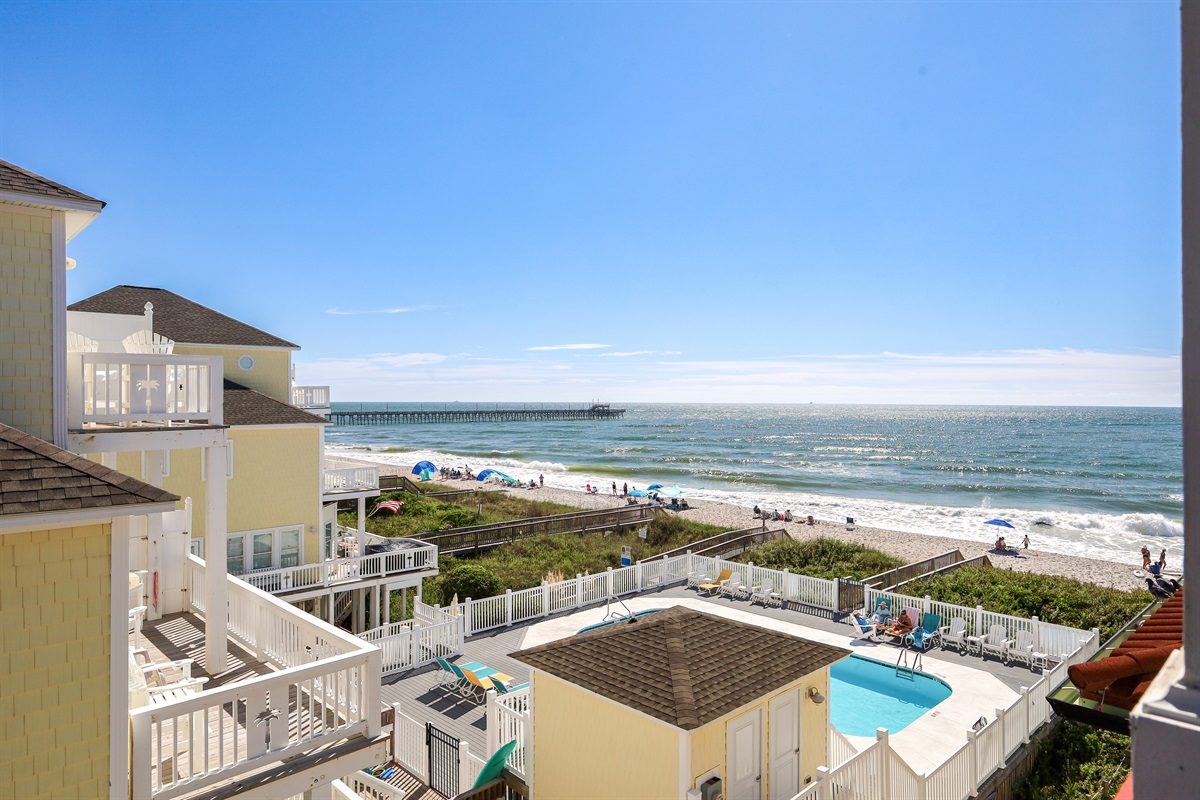 Stunning views of the beach and ocean beyond