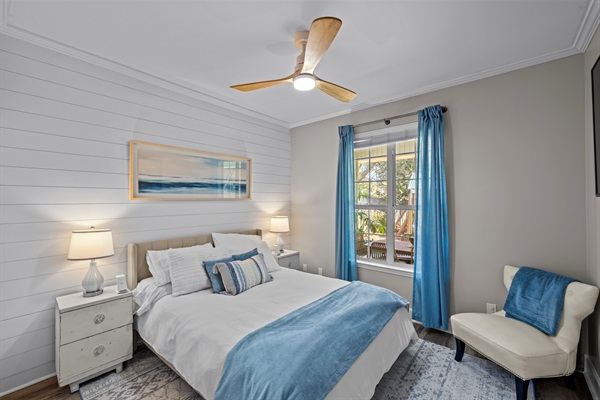 Cozy up in a space that’s as restful as a beach breeze — coastal comfort for your guests or family.