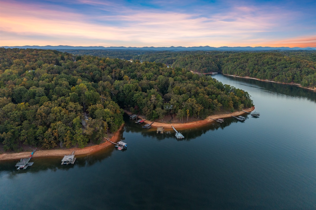 Take in the lake views at the private dock.