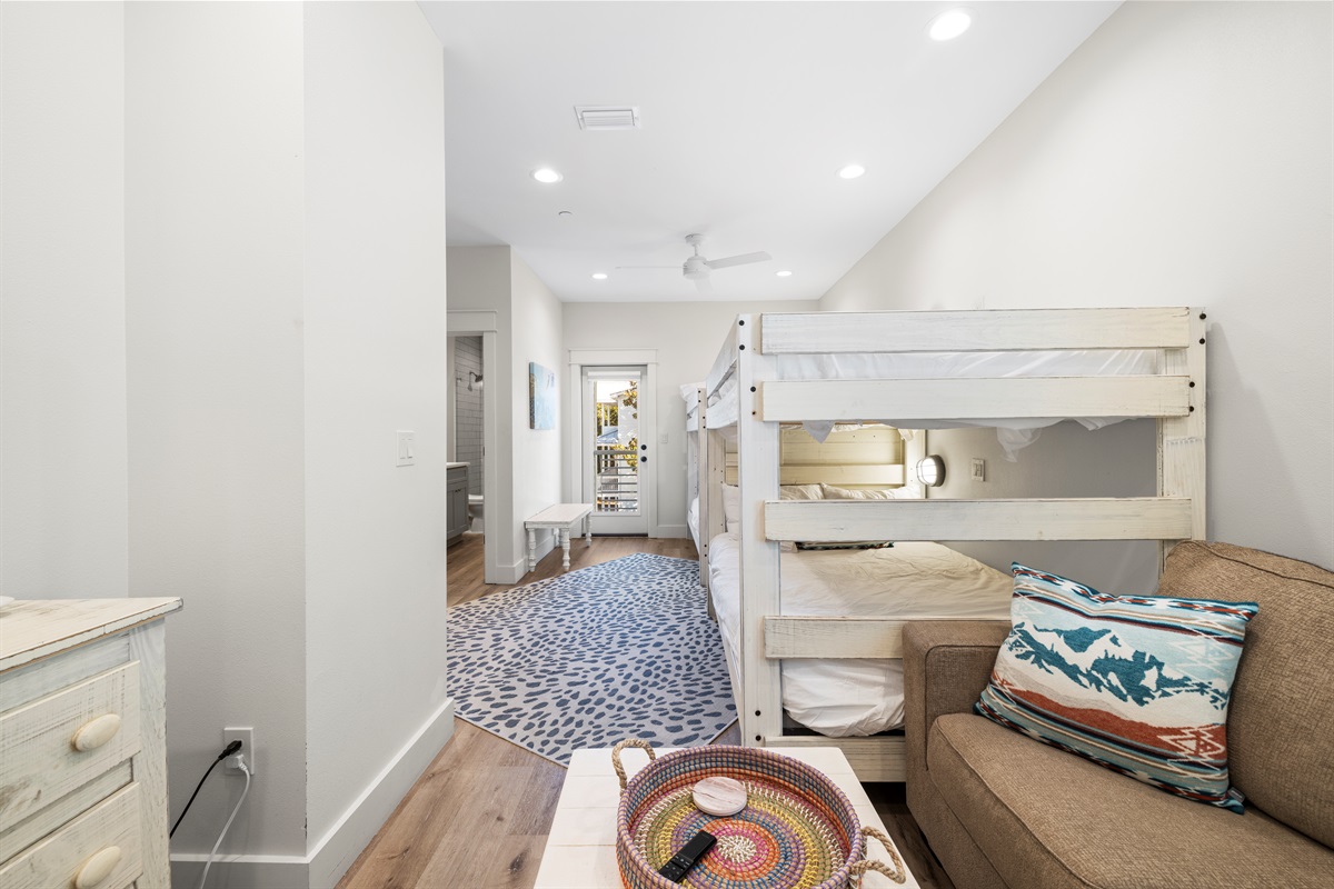 2nd Floor Bunk Room has built in lighting for each bed