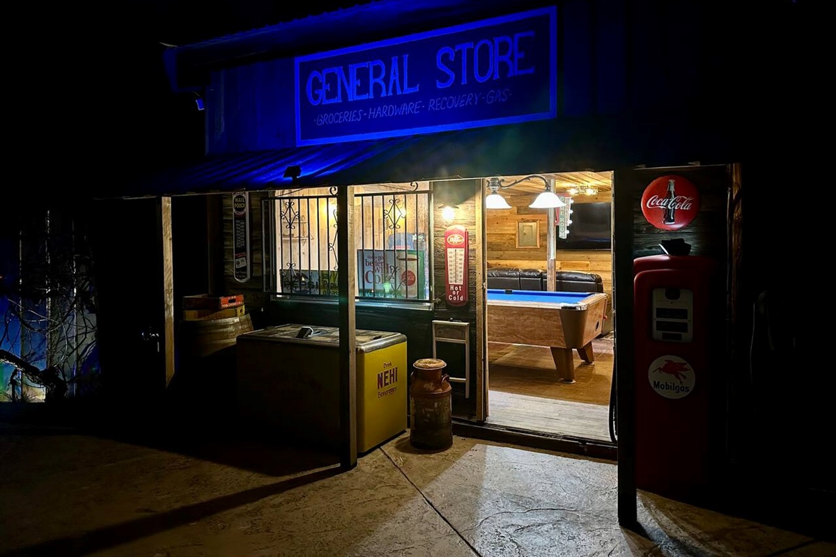 Entry to game room, Marty's vintage collections