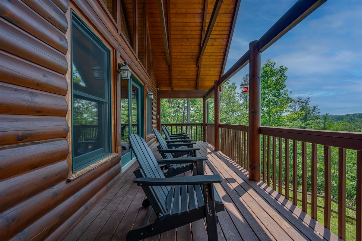 Side porch with spectacular mountain views