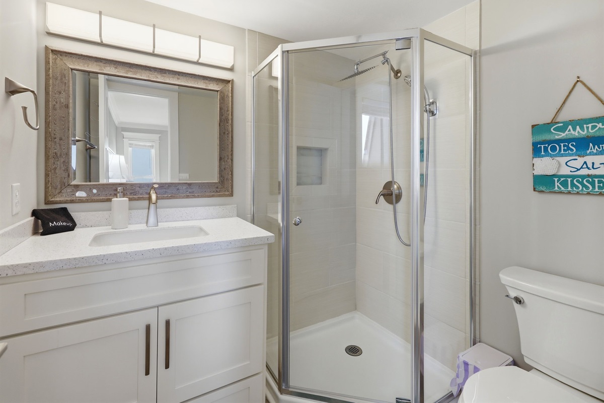 Fresh modern bathroom with a walk-in shower