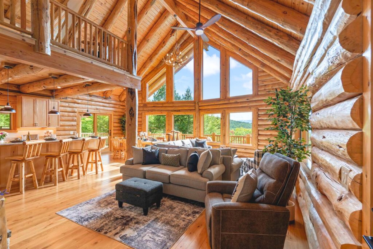 Bright, open space for cooking, dining, and relaxing in the living area.