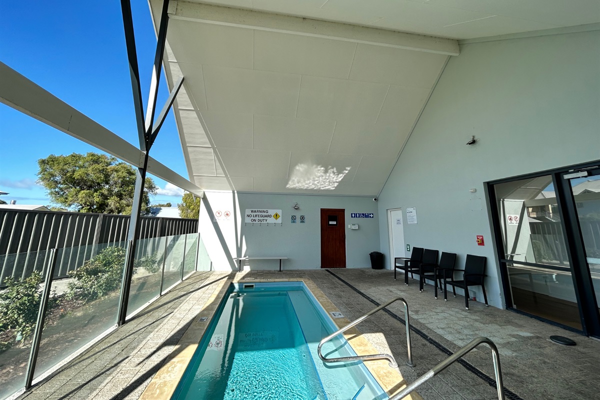 Lap pool off the common area games room