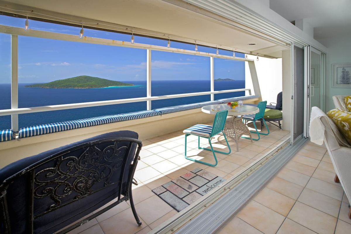 Sip your coffee or wine from the balcony with panoramic views