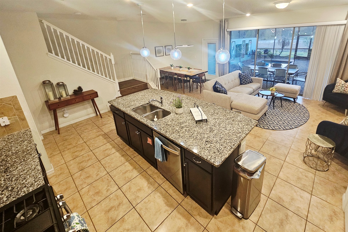 Large Open Kitchen/Living Area