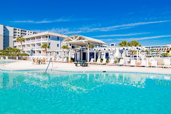 Dive into the outdoor pool